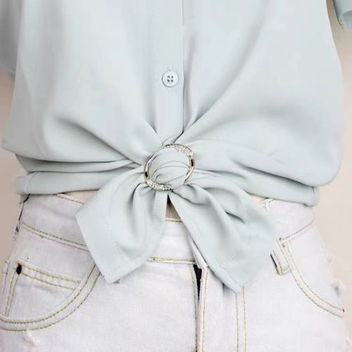 衣角打结扣环丝巾扣百搭简约衬衣下摆t恤体恤女衣服装饰配饰胸针