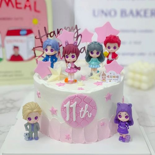 斗罗大陆蛋糕装饰摆件手办插件生日配件卡片男孩动漫q版小舞唐三