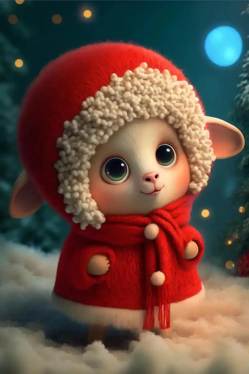 圣诞快乐之小羊羊#ai绘画 #可爱到爆炸99 #这也太可爱了 - 抖音
