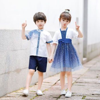 话雪六一儿童节表演服装幼儿园小中班舞蹈演出服兄妹装 姐弟装 男款