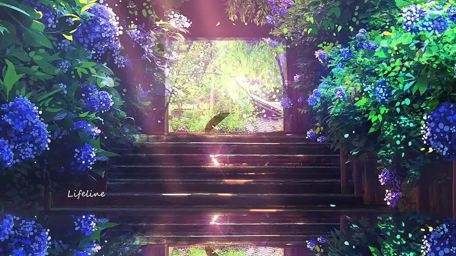 绣球花风景横图