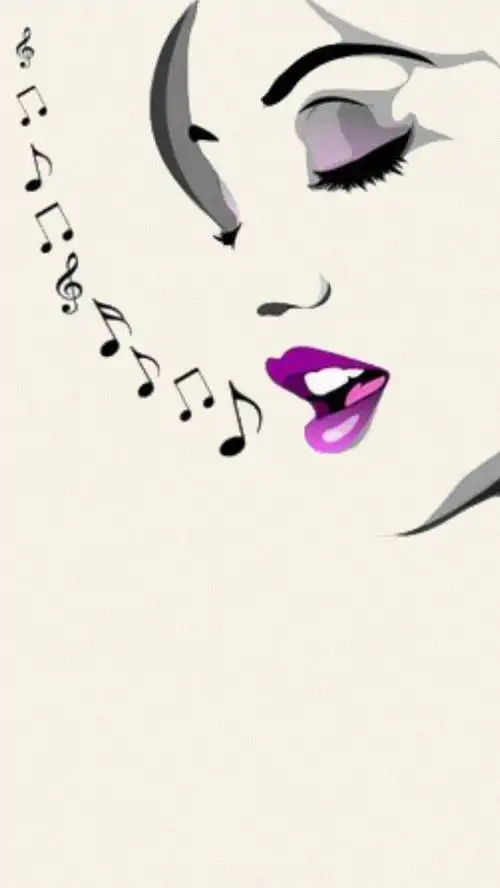 手绘唱歌音乐女子h5背景