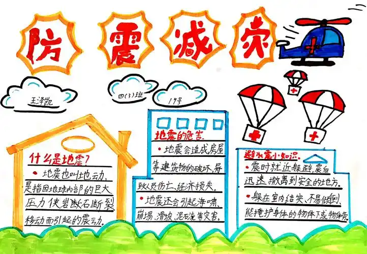 "防震减灾"手抄报