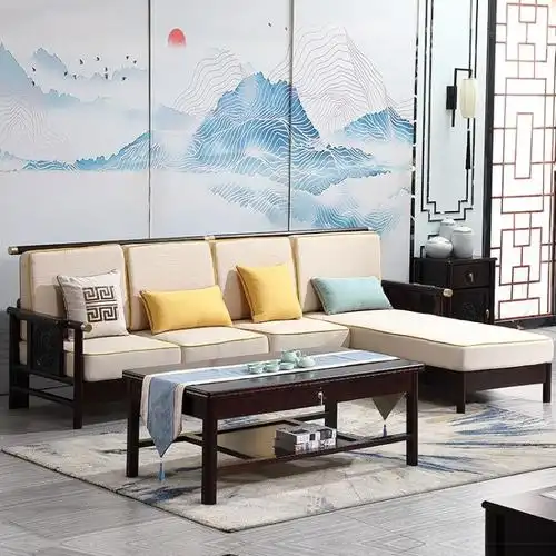 新中式实木沙发组合现代中式禅意简约轻奢中国风古典别墅家具