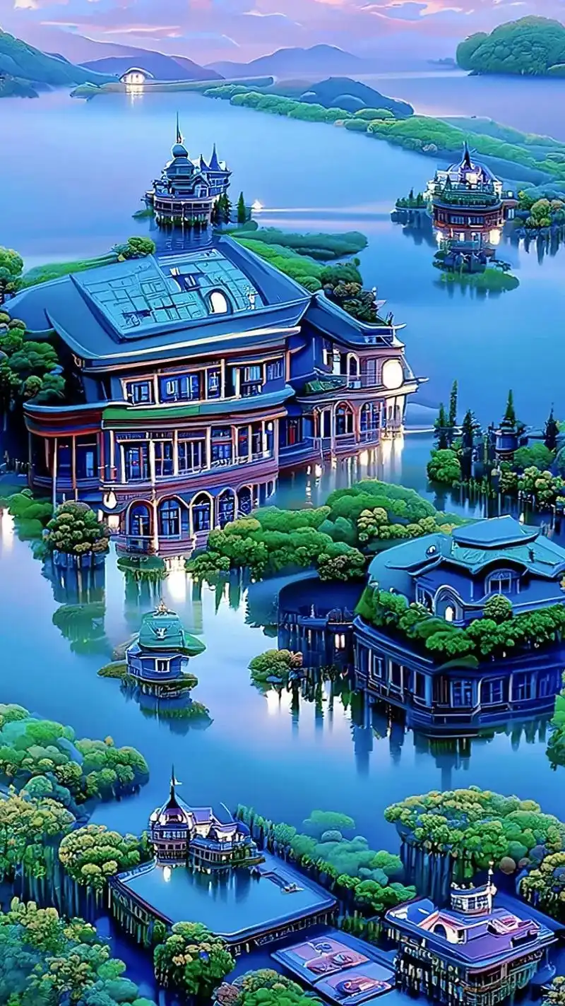 水中的别墅花园,你喜欢吗#抖音图文来了 #手机壁纸 #愿所有 - 抖音