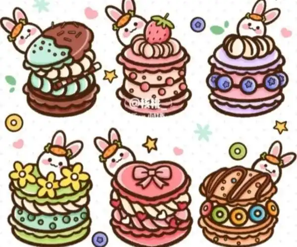 画简笔画|萌萌哒食物简单甜品点心牛奶蛋糕简笔画绘画简笔画美食美食