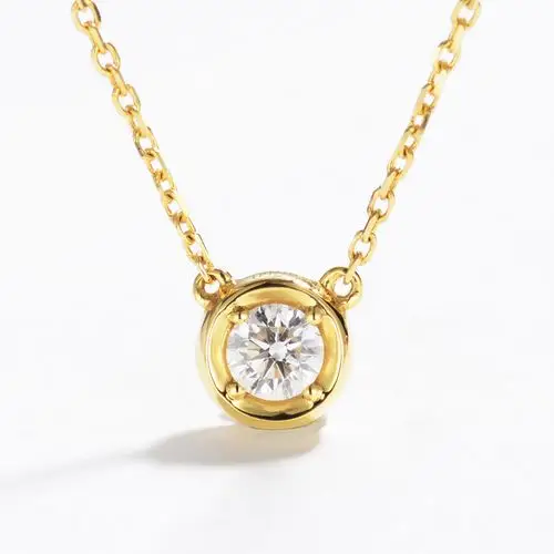 吊坠 女 单颗 18k金_宝石矿工 18k黄金单颗钻石项链 白金钻石吊坠单钻
