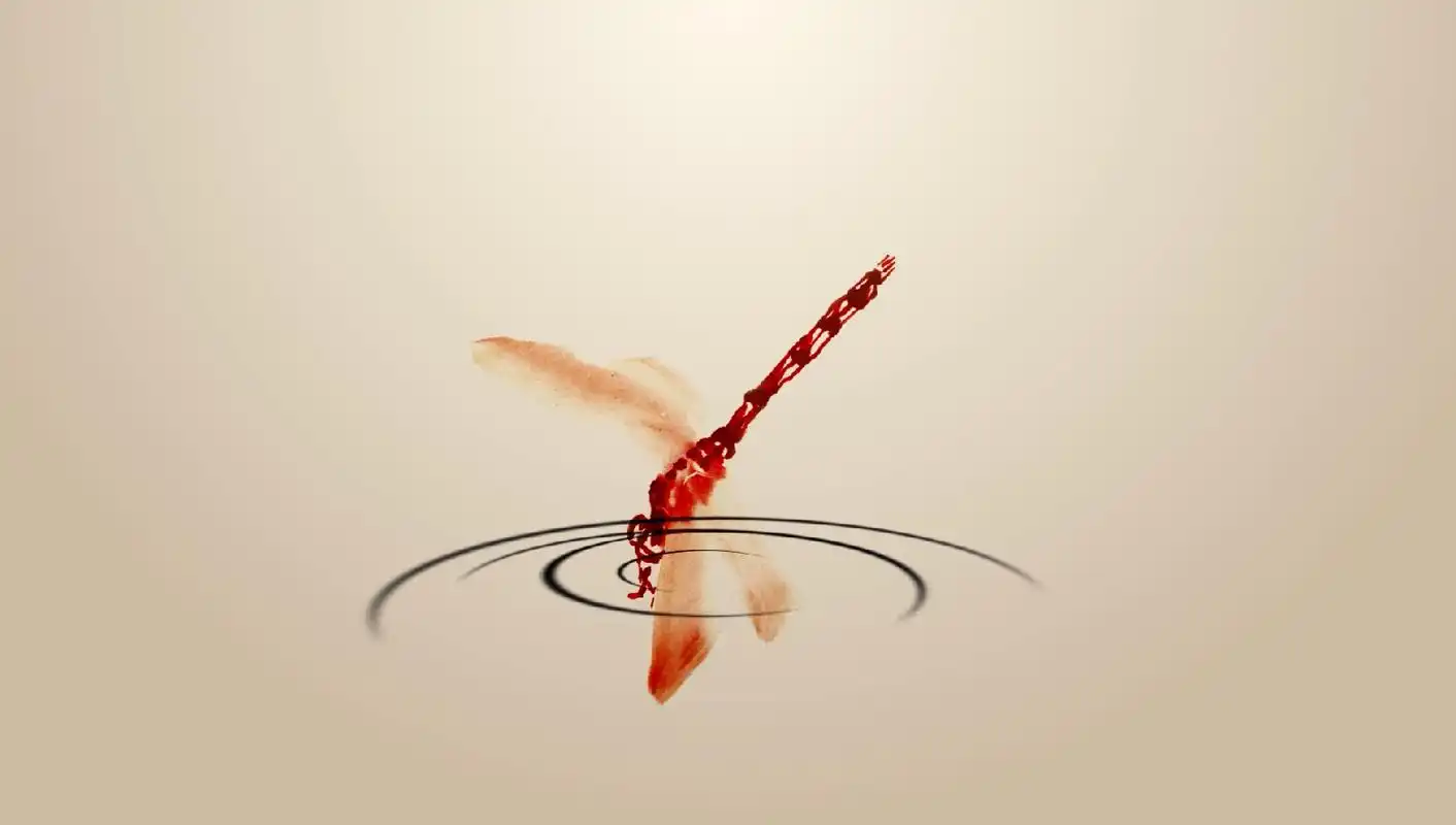 蜻蜓点水古风水墨中国传统文化片头mp4特效视频素材