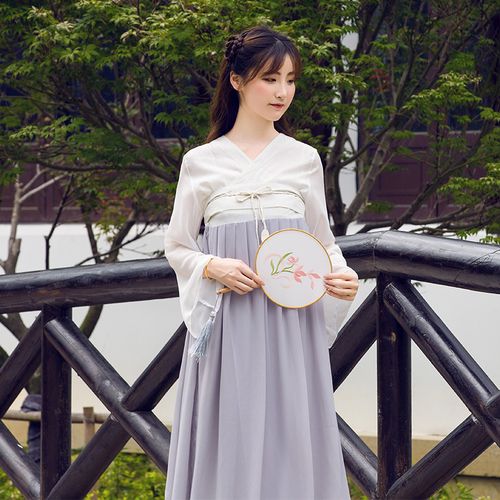 出租汉服女古装玉生烟汉元素齐胸襦裙毕业照汉服女茶艺师服装租赁