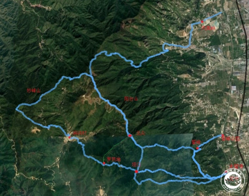大觉山鹫峰阳台山妙峰山凤凰岭地区路线图可根据体力可以选择不同的