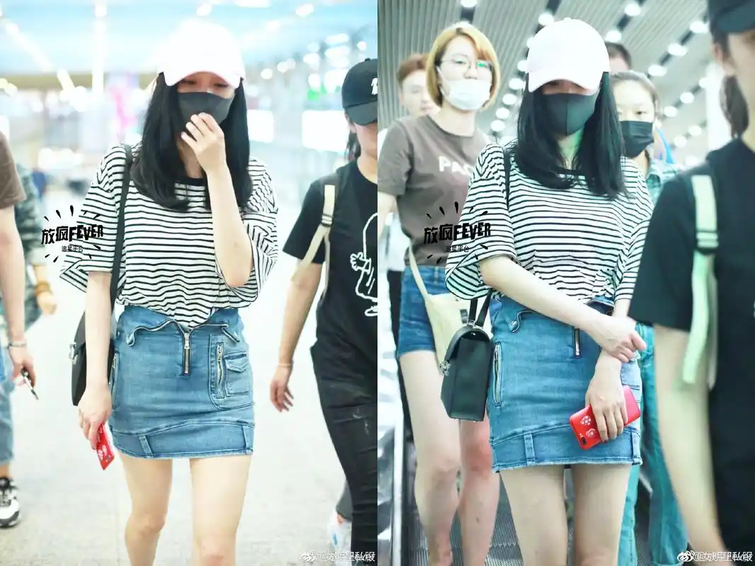 172cm唐嫣与166cm杨幂同穿牛仔短裙网友没有对比就没有伤害