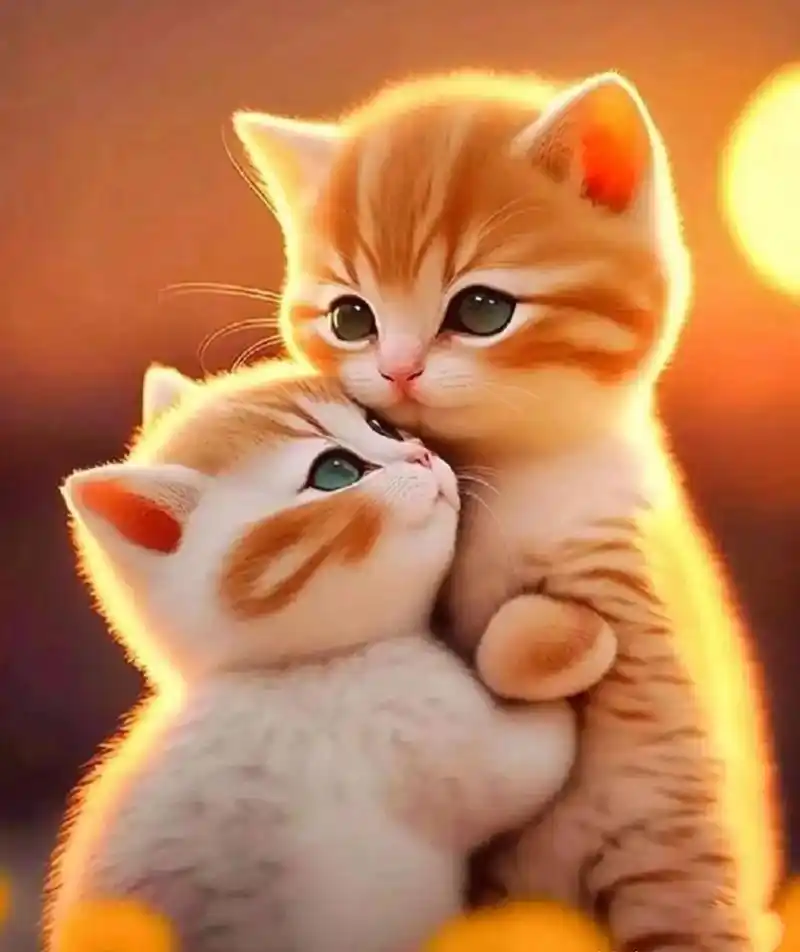 眼里发光,相依相偎