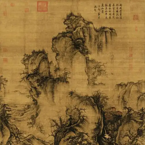 卷轴宋郭熙早春图名名画真迹复制品仿古古画中式国画