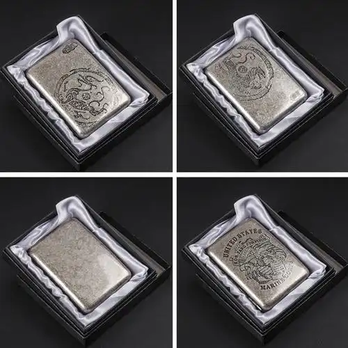 复古古银烟盒中粗烟两用中支烟20/粗烟16支金属香烟盒防压便携式