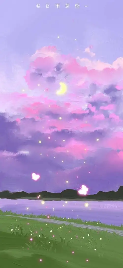 紫粉色油画 梦幻_手机壁纸_动漫卡通手机壁纸_我要个性网