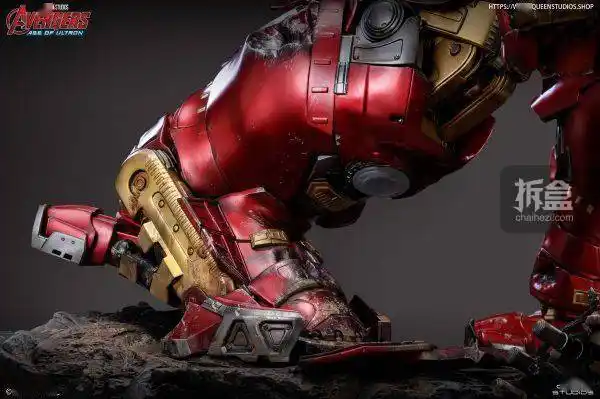 queenstudios漫威钢铁侠mk44反浩克装甲14全身雕像