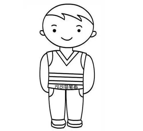 站立的小男孩怎么画 可爱小男孩简笔画图片