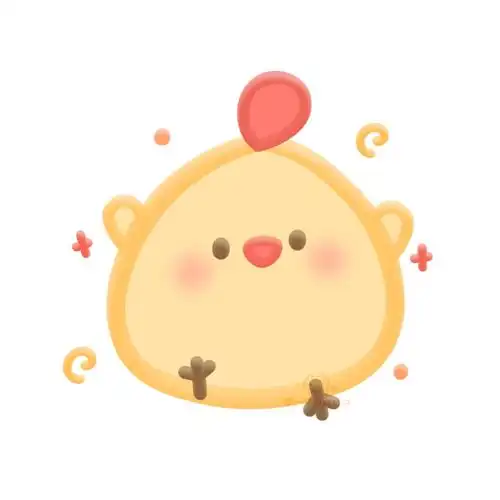 可爱小动物手绘3d风白底团头