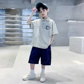 荷棠梦儿童衣服男童夏装短袖套装10男孩polo衫短裤帅气小学生套装男夏