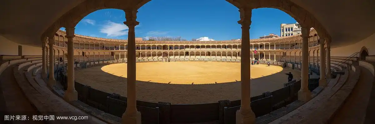 西班牙龙达斗牛场广角全景
