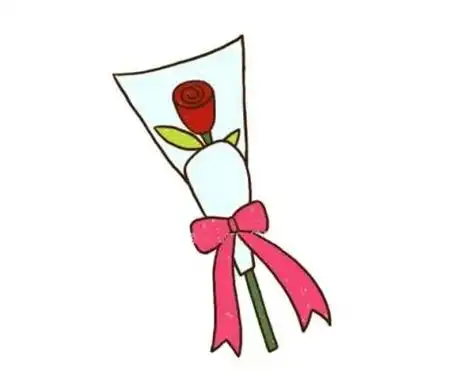 一束玫瑰花简笔画图片
