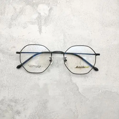 80039新款多边形钛架男女式眼镜框复古文艺平光镜批发 近视80039