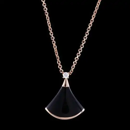 bvlgari(宝格丽) #divas dream系列18k金黑玛瑙镶钻吊坠项链