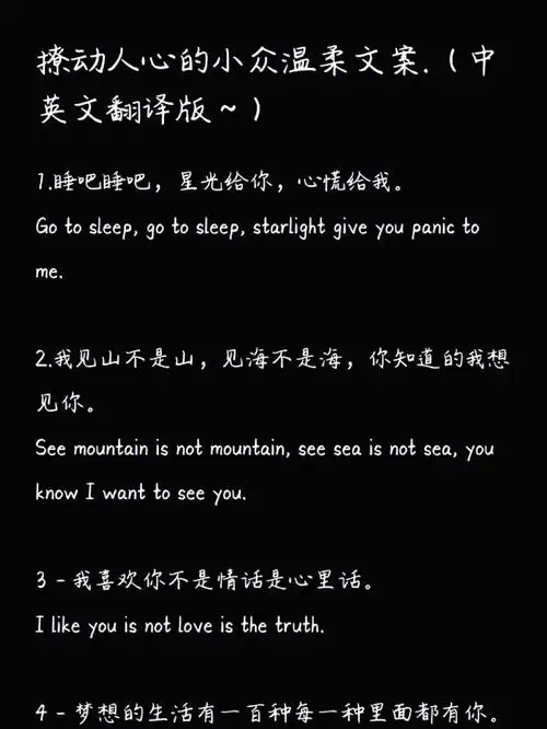 撩人心动的小众温柔文案中英文翻译版