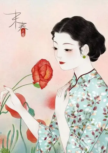 90后插画师笔下的民国美女美到忘记呼吸