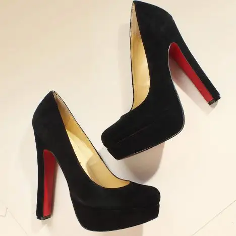 比媄 断码半价清仓 黑色高跟鞋夜店超高跟防水台绒面磨砂单鞋欧美