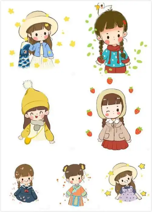 3分钟教你画出4个q版动漫小女孩的简笔画!