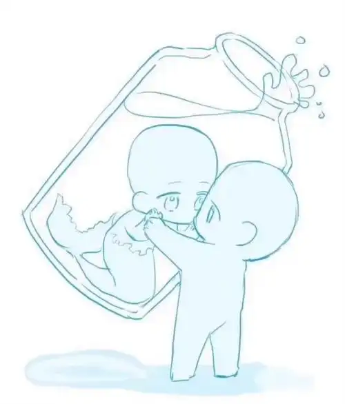 q版双人互动姿势参考~大家可以.