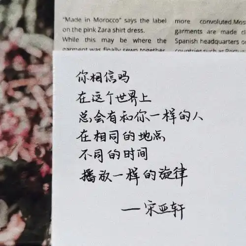 手写宋亚轩语录