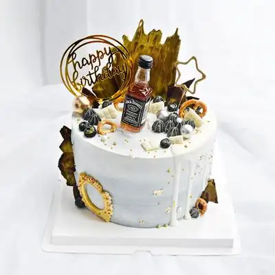 网红创意暴富酒瓶巧克力男士生日蛋糕老公男神男友上海同城配送