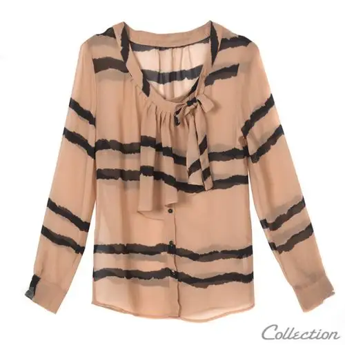 太平鸟collection春季新款 条纹上衣