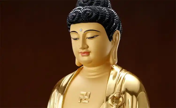 唐体阿弥陀佛像台湾纯铜贴金西方三圣接引站像居家佛堂摆件 68厘米阿