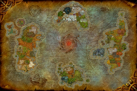艾泽拉斯的无字版羊皮纸地图-魔兽世界专区