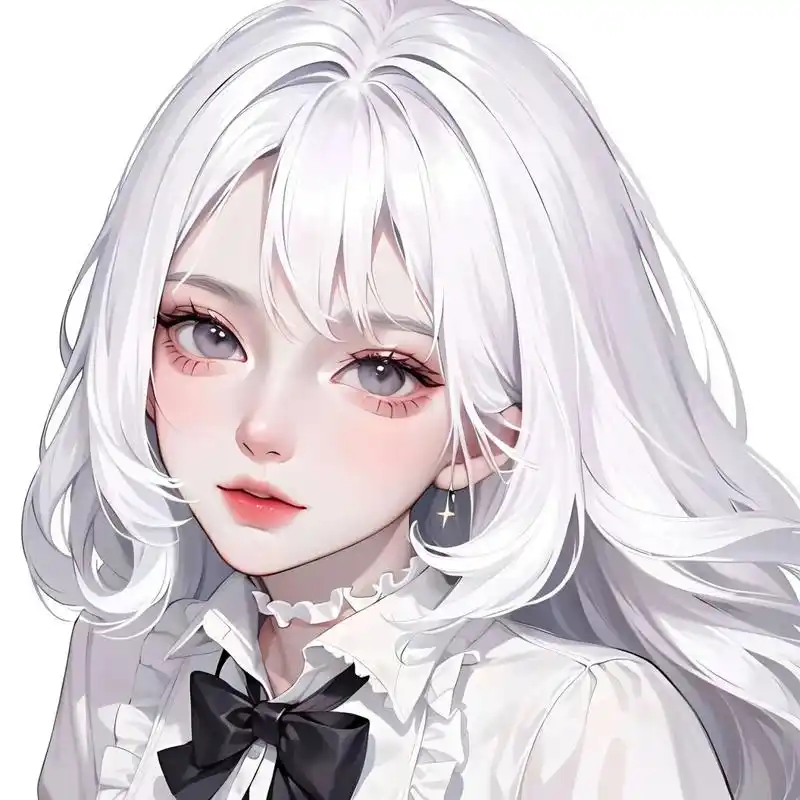 白毛控·清纯学姐·女生头像           图片由mewxai生成