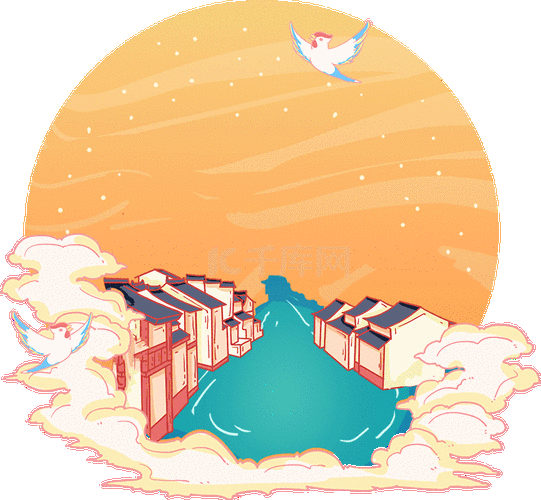 城市地标风景旅游江南水乡南浔古镇国潮动图gif