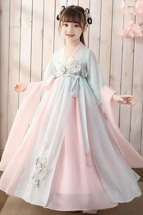 女童汉服儿童古装春夏连衣裙公主裙中国风古装套装超仙仙女裙襦裙