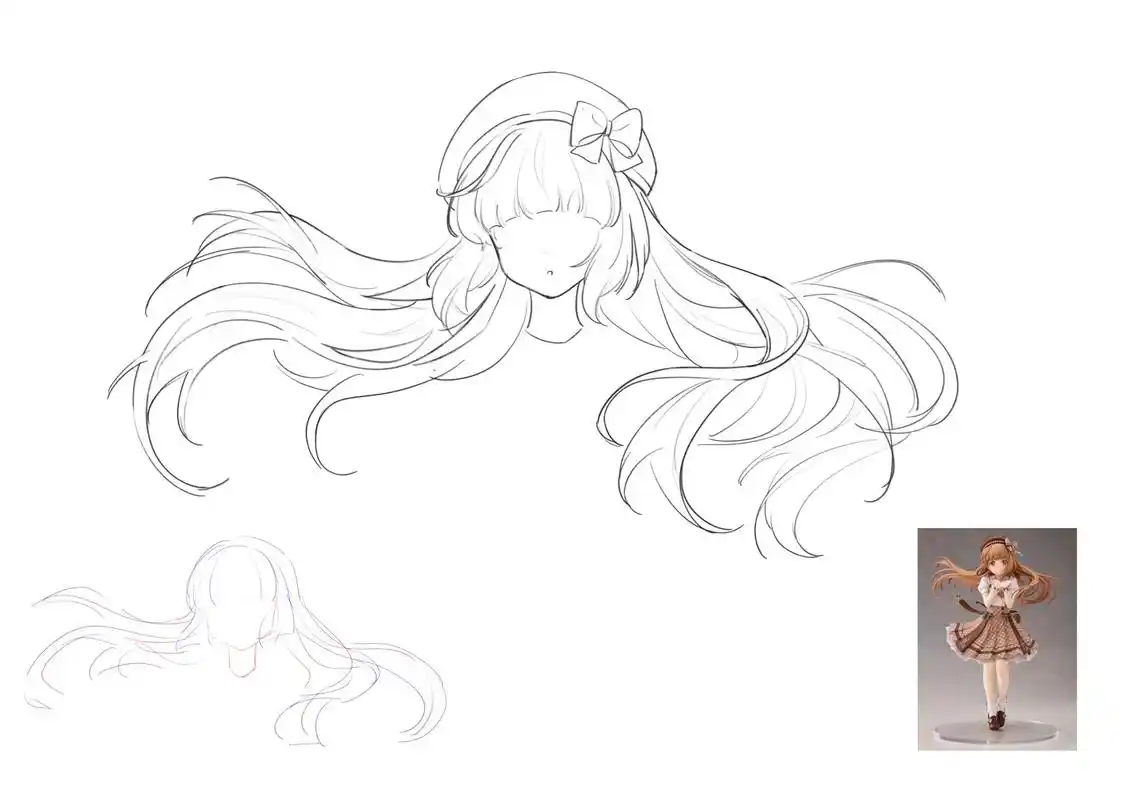 吃蟹高手团练 #线稿 #头发线稿 #pr - 抖音