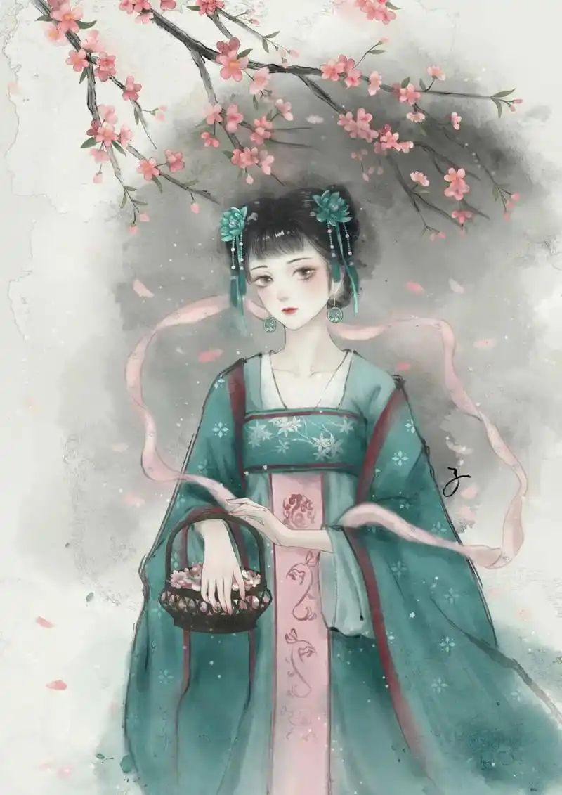 中华传统文化华夏汉服美女漫画好看图片01