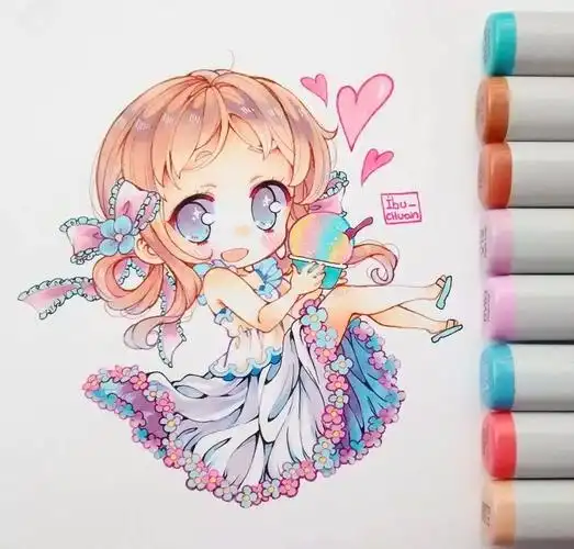 q版人物萌图简笔画(少女简笔画q版可爱) - 绘画技法