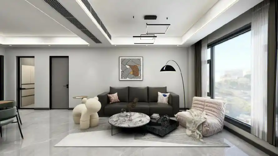 现代黑白灰酷家乐全景效果图