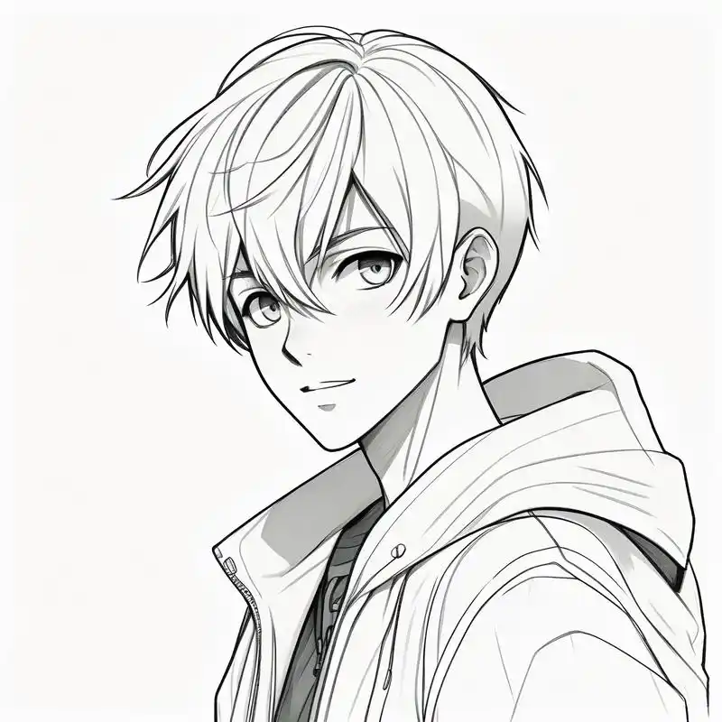 简单的线条勾勒出男生的轮廓,显得干净又利落.