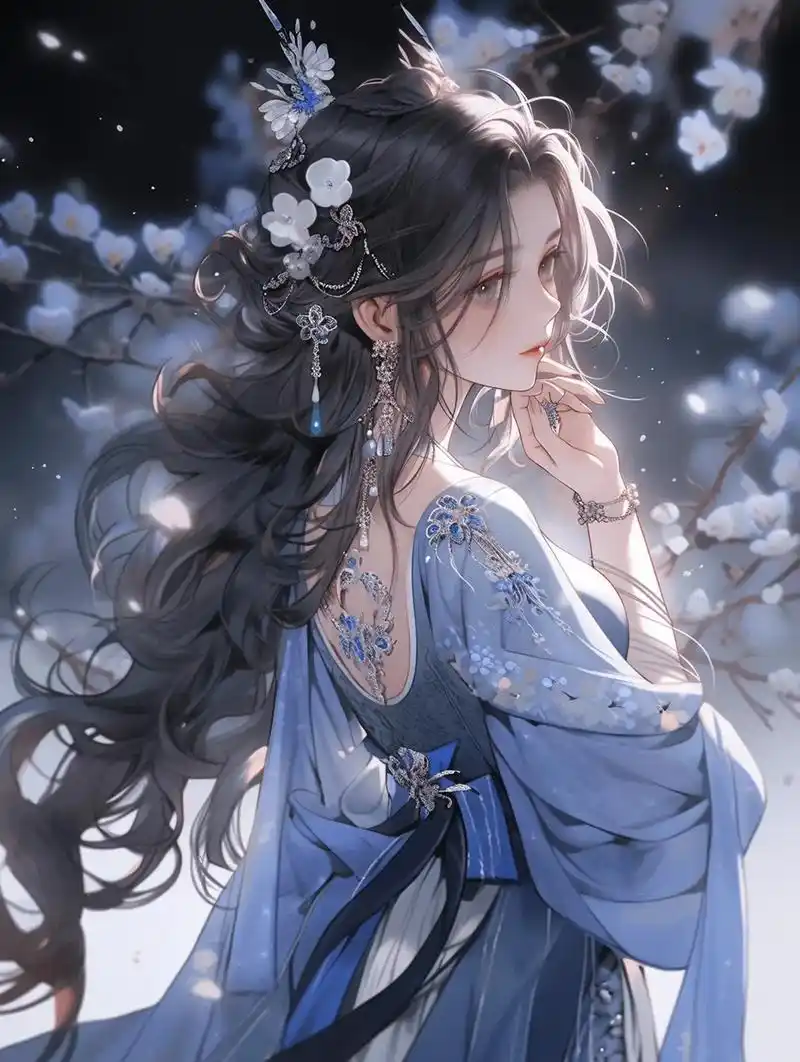 蓝色鸢尾花#女生头像 #古风 - 抖音