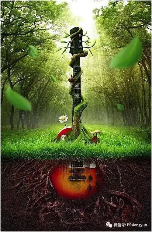 ps创意合成海报ps合成树枝缠绕效果的创意图片