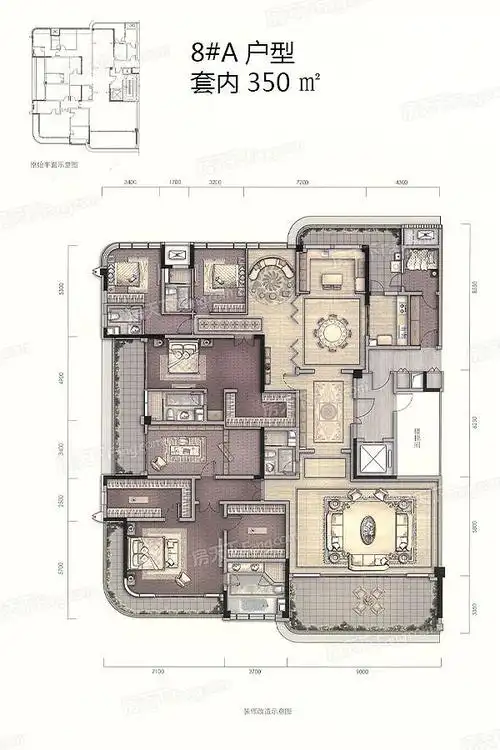 龙湖舜山府装修设计|大平层改造设计|350平轻奢现代风