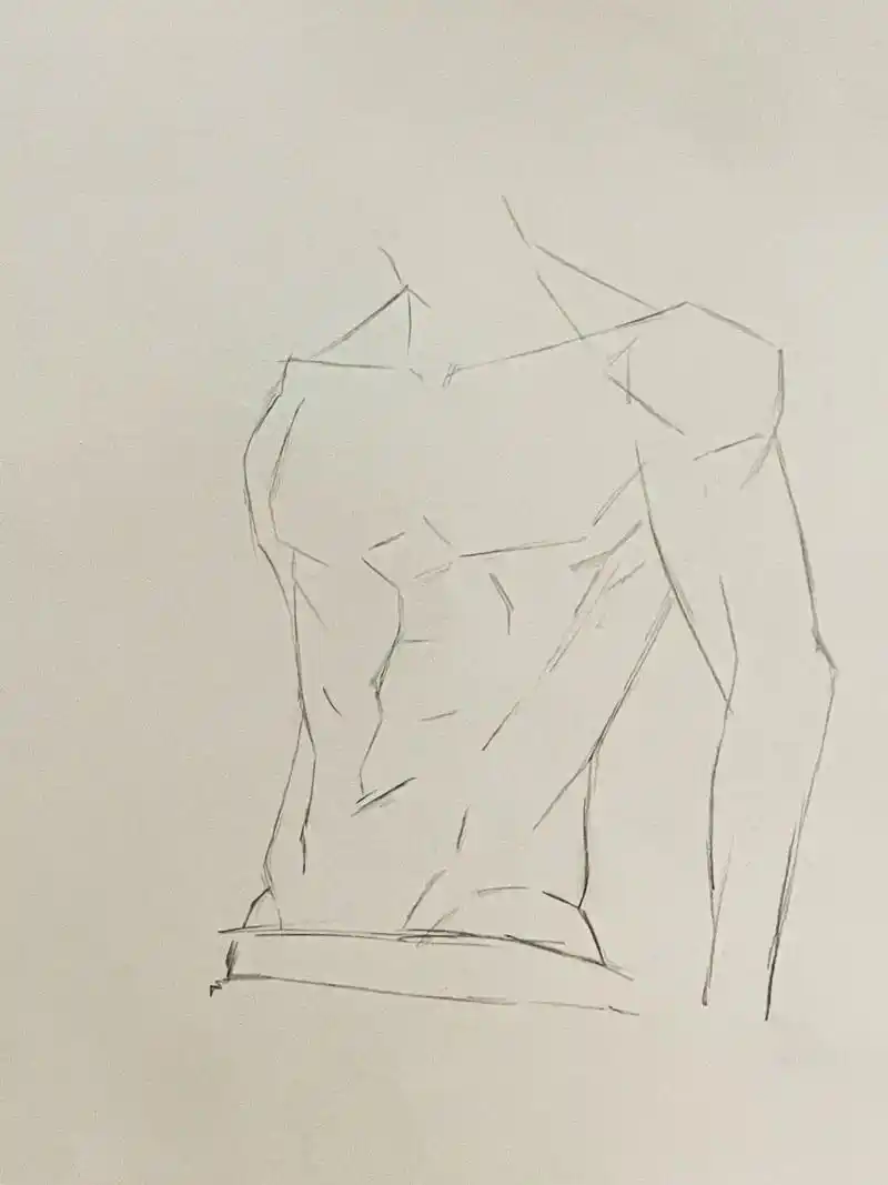 画一个有腹肌的人#铅笔画 #绘画过程 #简笔画 临摹 @抖音 - 抖音