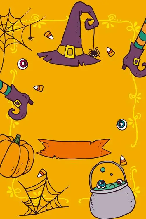 简约万圣节卡通广告免抠素材免费下载_觅元素51yuansu.com